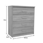 Chest of 4 drawers Olympus  in light oak colour 80.5x40x95 - Слика 5