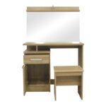 Dressing table with mirror Olympus in light oak colour 90.5x39.5x75cm - Image 4