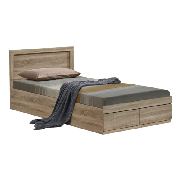 Bed Olympus with drawer in sonoma 120x200cm