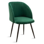 Armchair Oasis velvet dark green - black legs