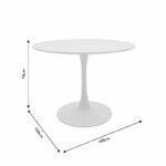Dining table Balou MDF black D100x75cm - Слика 4