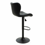 Bar stool Coozy adjustable height black matte metal with PU in black - Слика 3