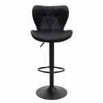 Bar stool Coozy adjustable height black matte metal with PU in black - Слика 5