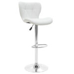 Bar stool Coozy pu in white color chrome frame