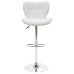 Bar stool Coozy pu in white color chrome frame - Image 3