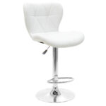 Bar stool Coozy pu in white color chrome frame - Image 5