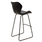 Bar stool Theo metal black with PU in black color - Image 2