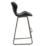 Bar stool Theo metal black with PU in black color - Image 3
