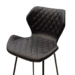 Bar stool Theo metal black with PU in black color - Image 5