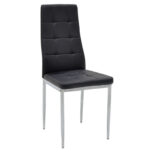 Chair Cube PU black-chrome leg