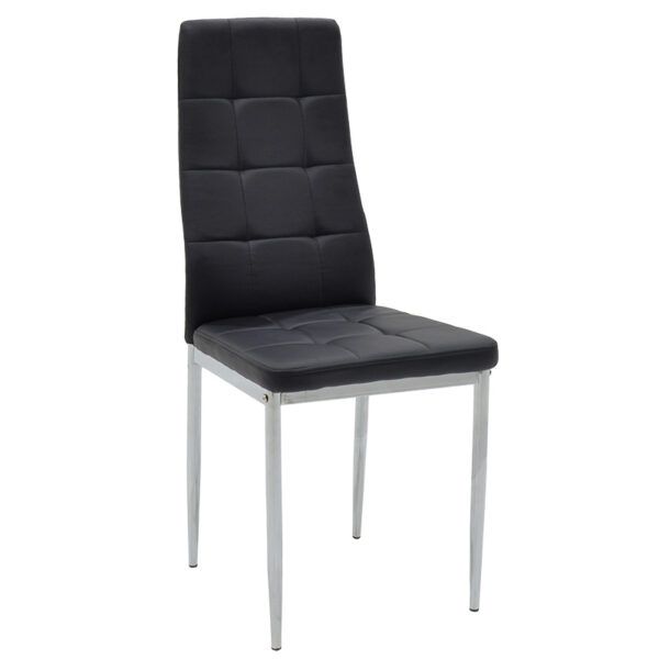 Chair Cube PU black-chrome leg