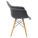 Armchair Julita Propylene black - oak - Image 4