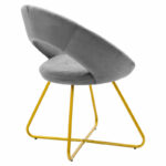 Chair Valentina metal golden with velvet grey - Image 2