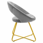 Chair Valentina metal golden with velvet grey - Image 3