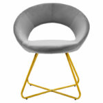 Chair Valentina metal golden with velvet grey - Image 4