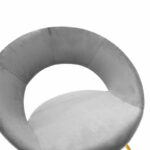 Chair Valentina metal golden with velvet grey - Image 5