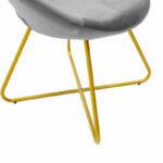 Chair Valentina metal golden with velvet grey - Image 6