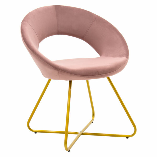 Chair Valentina metal golden with velvet rotten apple