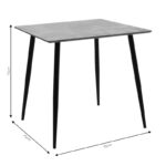 Dining table Cuba MDF color grey cement-black 70x70x75cm - Слика 4