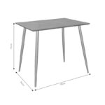 Dining table Cuba MDF color sonoma-white 70x70x75cm - Image 4