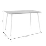 Dining table Cuba MDF color sonoma-white 120x80x75εκ - Image 5