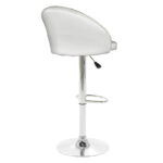 Bar stool Balina height adjustable  white pu-chrome metal 52x53x109cm - Слика 2
