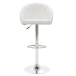 Bar stool Balina height adjustable  white pu-chrome metal 52x53x109cm - Слика 3