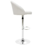Bar stool Balina height adjustable  white pu-chrome metal 52x53x109cm - Слика 4
