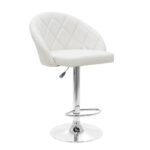 Bar stool Balina height adjustable  white pu-chrome metal 52x53x109cm - Слика 5