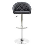 Bar stool Balina height adjustable black pu-chrome metal 52x53x109cm - Слика 3