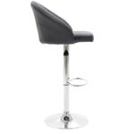 Bar stool Balina height adjustable black pu-chrome metal 52x53x109cm - Слика 4