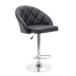 Bar stool Balina height adjustable black pu-chrome metal 52x53x109cm - Слика 5