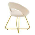 Chair Valentina beige velvet-golden leg 65x60x82εκ - Image 2