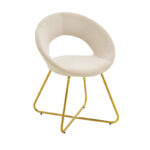 Chair Valentina beige velvet-golden leg 65x60x82εκ