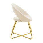 Chair Valentina beige velvet-golden leg 65x60x82εκ - Image 3