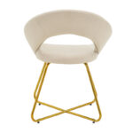 Chair Valentina beige velvet-golden leg 65x60x82εκ - Image 5