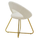 Chair Valentina white teddy fabric-golden leg 65x60x82εκ - Image 2