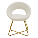 Chair Valentina white teddy fabric-golden leg 65x60x82εκ - Image 4