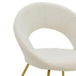 Chair Valentina white teddy fabric-golden leg 65x60x82εκ - Image 6