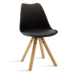Dining table Cuba-Caron A set of 5 MDF and pp in black-natural shade 120x70x76cm - Слика 2