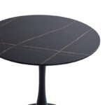 Dining table Balou II MDF in marble black color D80x75cm - Image 3