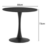 Dining table Balou II MDF in marble black color D80x75cm - Image 4