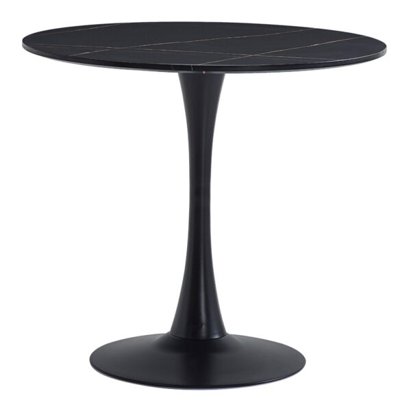 Трпезариска маса Балу II МДФ во мермерна црна боја Д80x75 см