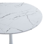 Dining table Balou II MDF in marble white color D80x75cm - Image 3