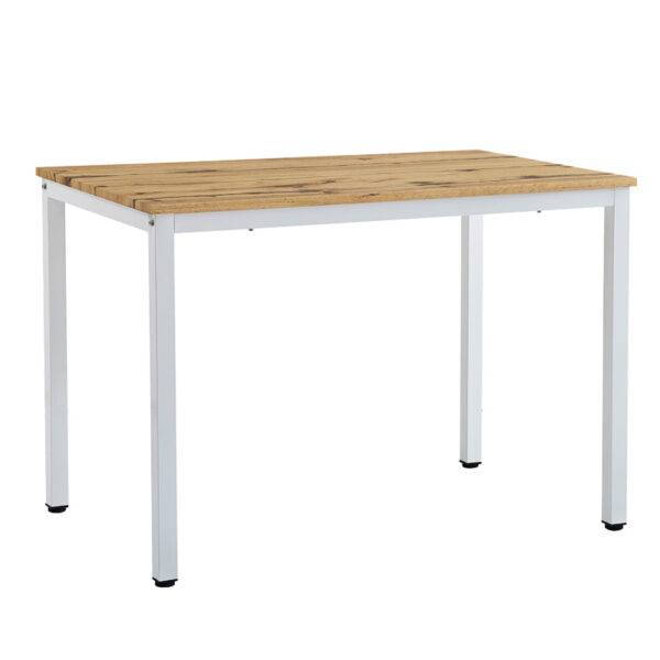 Dining table Witte MDF/Metal in sonoma color with white leg 110x70x76cm