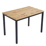 Dining table Witte MDF/Metal in sonoma color with black leg 110x70x76cm - Image 2