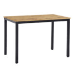 Трпезариска маса Вите МДФ/Метал во боја сонома со црна ногарка 110x70x76 см