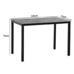 Dining table Witte MDF/Metal in sonoma color with black leg 110x70x76cm - Image 6