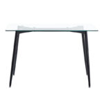 Dining table QUANA transparent glass with black legs 120x70x75cm - Image 3