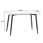 Dining table QUANA transparent glass with black legs 120x70x75cm - Image 4